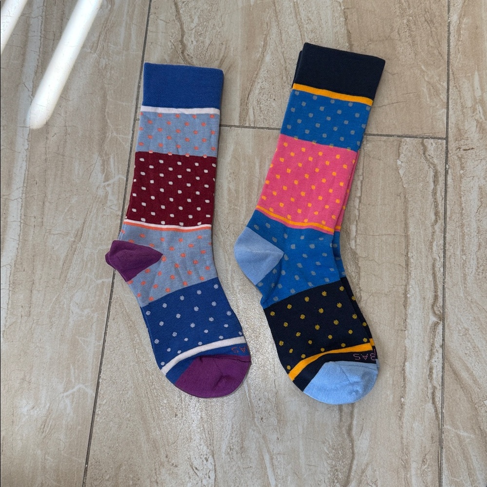 New without tags Bombas unisex multicolor polkadot socks